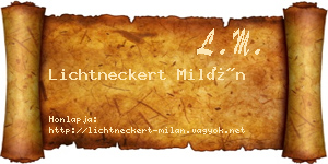 Lichtneckert Milán névjegykártya